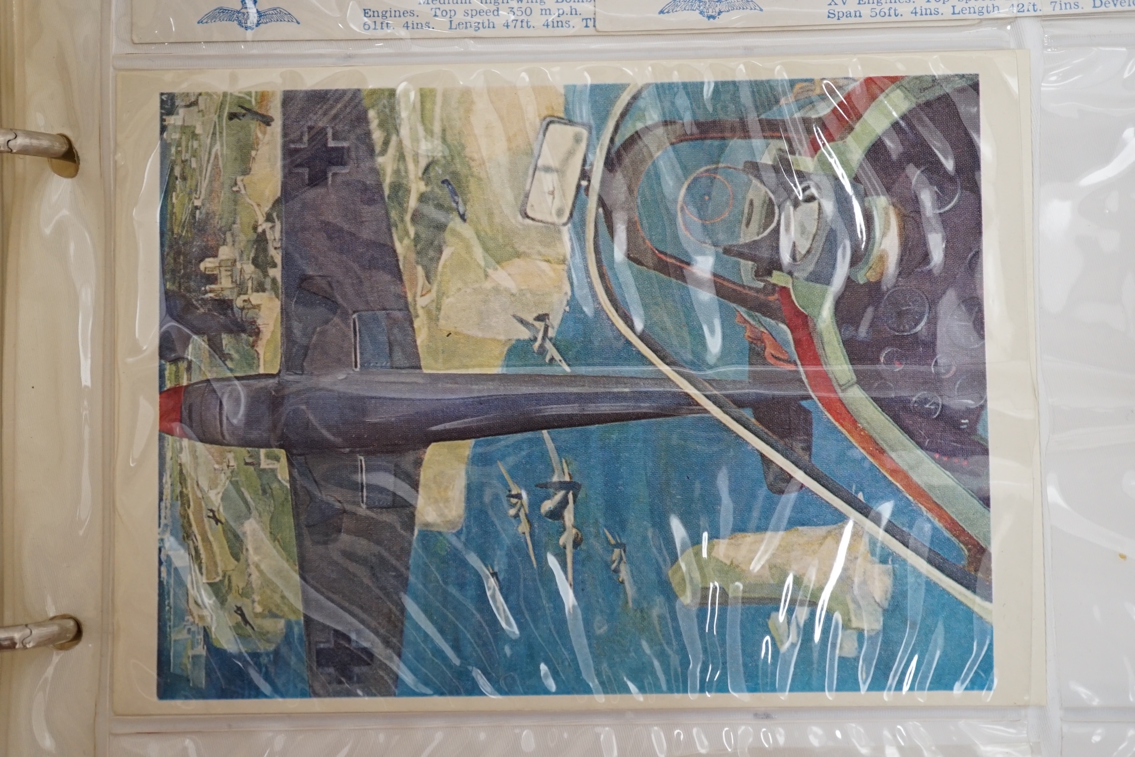 A postcard album with contents including WWI and WWII postcards. Condition - stored in damp location